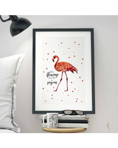 A3 Print Illustration Poster Flamingo mit Spruch be a flamingo in a flock of pigeons A3 Print illustration poster flamingo with qoutebe a flamingo in a flock of pigeons p04