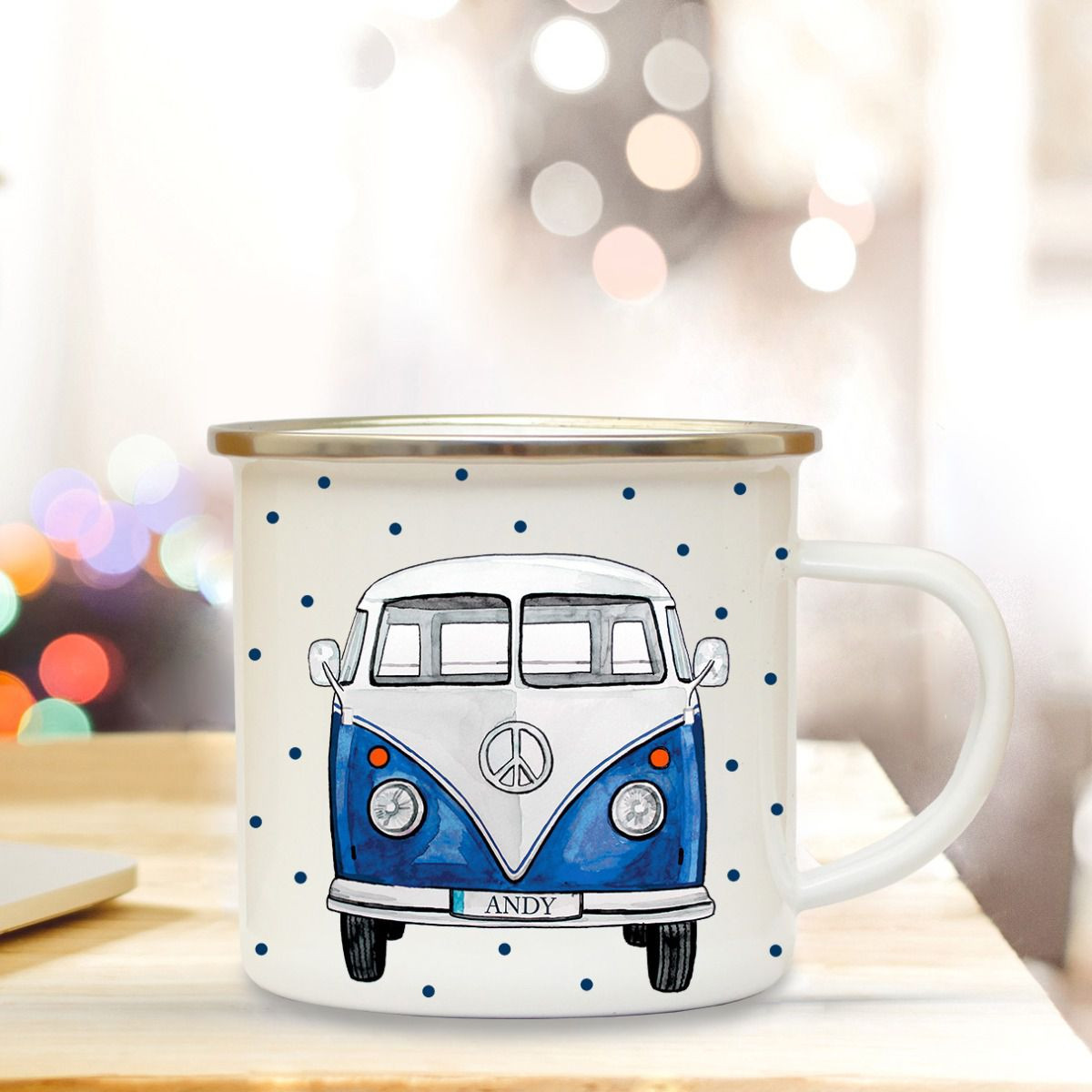 Tasse émaillée VW Bus Mug 500ML - Parade Bleu