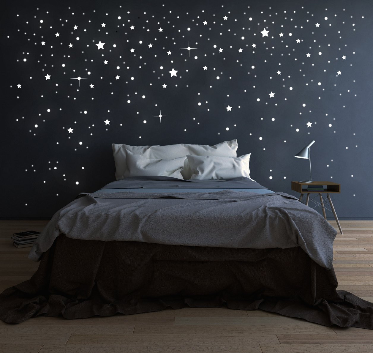 M1228 Sternenhimmel Elfentür, Riesen Tassen ~ Sterne Leuchtsterne Wandtattoos fluoreszierend