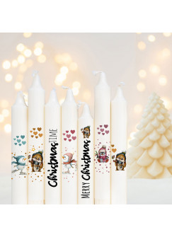 Kerzensticker Kerzentattoos Tattoofolie Weihnachten Christmas für Kerzen oder Keramik A4 Bogen DIY Stickerbogen für bis zu 40 Kerzen kst16