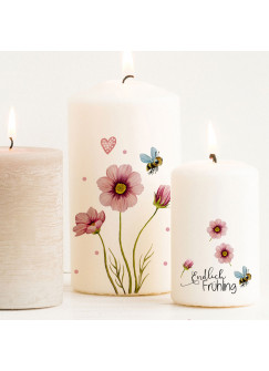 Kerzensticker Kerzentattoos Tattoofolie Geschenk Frühling Frühlingsgrüße Blumen floral für Kerzen oder Keramik A6 Bogen DIY Stickerbogen für bis zu 6 Kerzen kst64