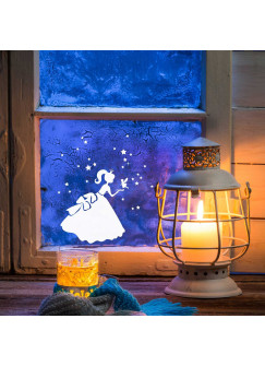 Fensterbild Cinderella mit Elfe Fee und Sternen M1233