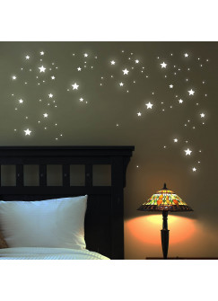 Wandtattoo Leuchtsterne leuchtende Sterne Punkte fluoreszierend 100 Teile M1169